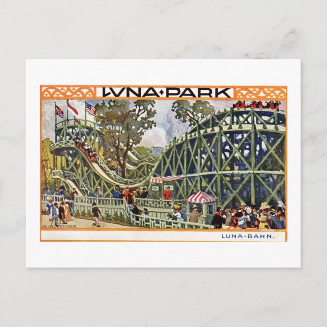 Luna Park Roller Untersetzer, Wien, Österreich Vin Postkarte (Vorderseite)