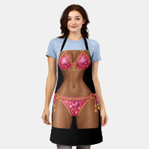 Luna Pink Diamond Pailletten-Bikini-Novity- Schürz