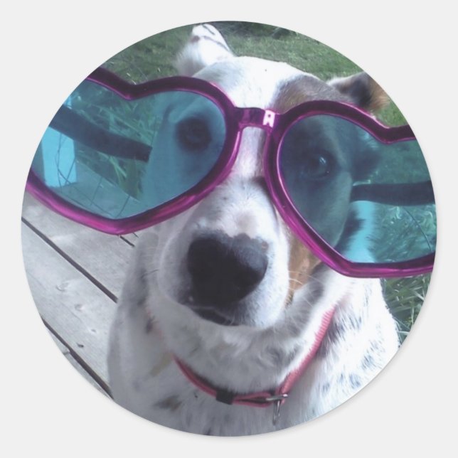 Luna sagt "Bad Hair Day? Vergrößern Sie die Brille Runder Aufkleber (Vorderseite)