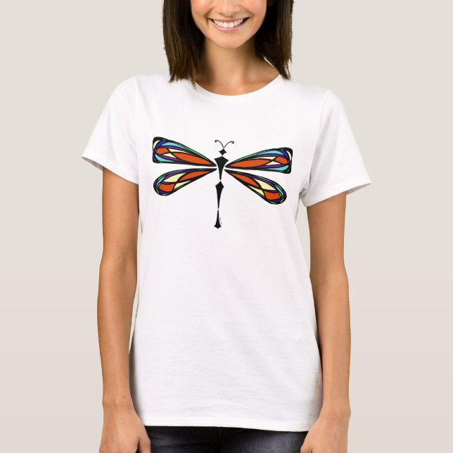 Luna Stected Glass Dragonfly T - Shirt (Vorderseite)
