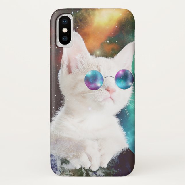 Luna the Space Cat iPhone X Case (Rückseite)