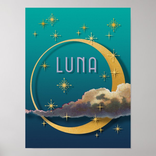 Luna und der nächtliche Himmel Poster (Vorne)