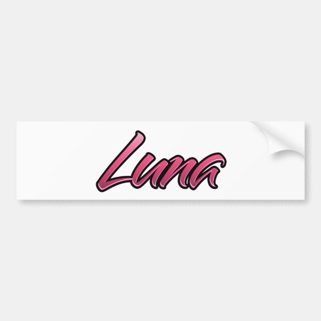 Luna verblasst pink Aufkleber Sticker Autoaufkleber (Vorne)