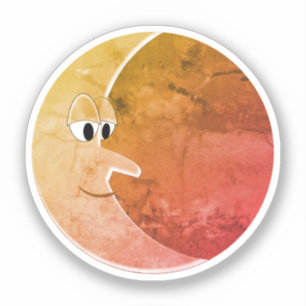 Luna Vintag Moon Zeichnend Aufkleber