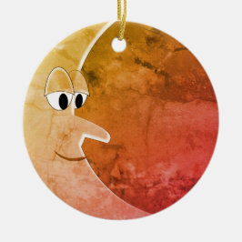 Luna Vintag Moon Zeichnend Keramik Ornament