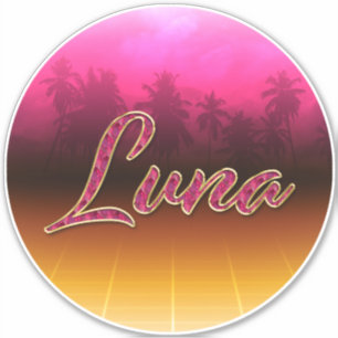 Luna Vorname Name golden pink Aufkleber Sticker