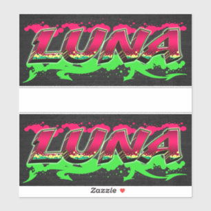 Luna Vorname Name Graffiti Aufkleber Sticker