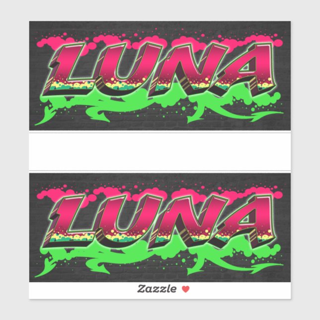 Luna Vorname Name Graffiti Aufkleber Sticker (Blatt)