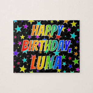 "LUNA" Vorname, Spaß "GLÜCKLICHER GEBURTSTAG" Puzzle