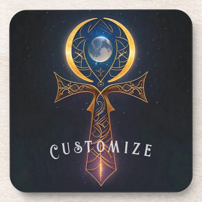 Lunar Ankh Getränkeuntersetzer (Vorderseite)