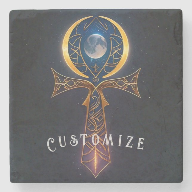 Lunar Ankh Steinuntersetzer (Vorderseite)