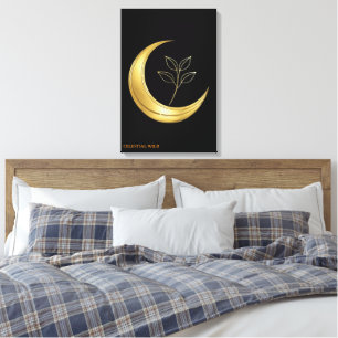 Lunar Botanical Serenity Feine Kunstleinwand Leinwanddruck