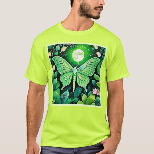 Lunar Butterfly Bloom Design T-Shirt (Vorderseite)