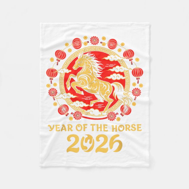Lunar Chinese New Year 2026 Year Of The Horse Zodi Fleecedecke (Vorderseite)