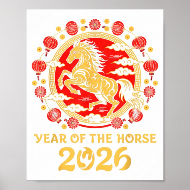Lunar Chinese New Year 2026 Year Of The Horse Zodi Poster (Vorne)