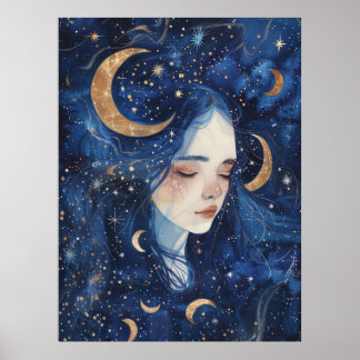 Lunar Dreamscape Spiral Poster
