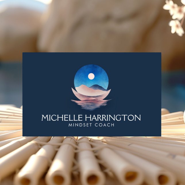 Lunar Echo Blue Full Moon Writer, Life Coach Visitenkarte (Von Creator hochgeladen)