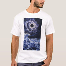 Lunar Eclipse Blau-Weiß-T - Shirt