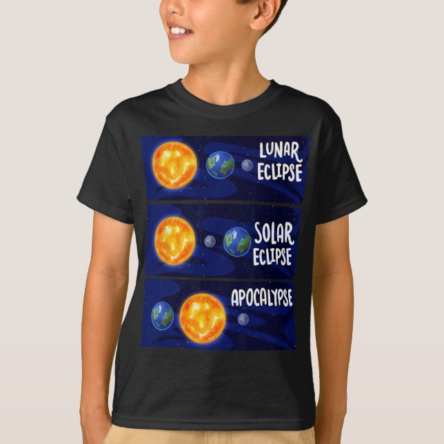 Lunar Eclipse Solar Apokalypse Astrologie T-Shirt (Vorderseite)