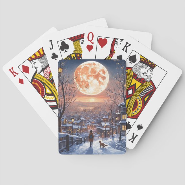 "Lunar Elegance: Moonlit Playing Cards" Spielkarten (Rückseite)