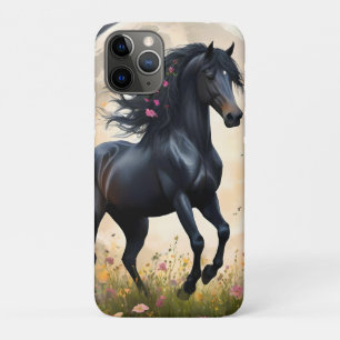 Lunar Elegance: Schwarzes Fantasy - Pferd mit dem  Case-Mate iPhone Hülle