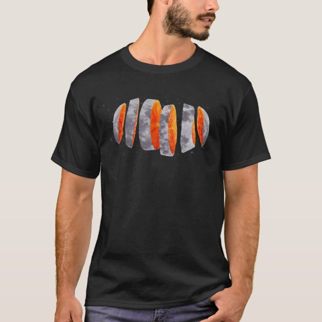 Lunar Fruit Sliced Moon Digital Collage Artwork T-Shirt (Vorderseite)