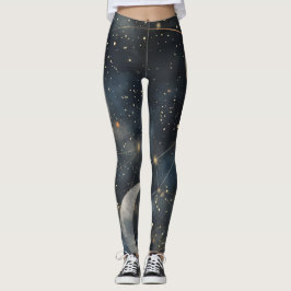 Lunar Glow, Elegant Moonlit Leggings