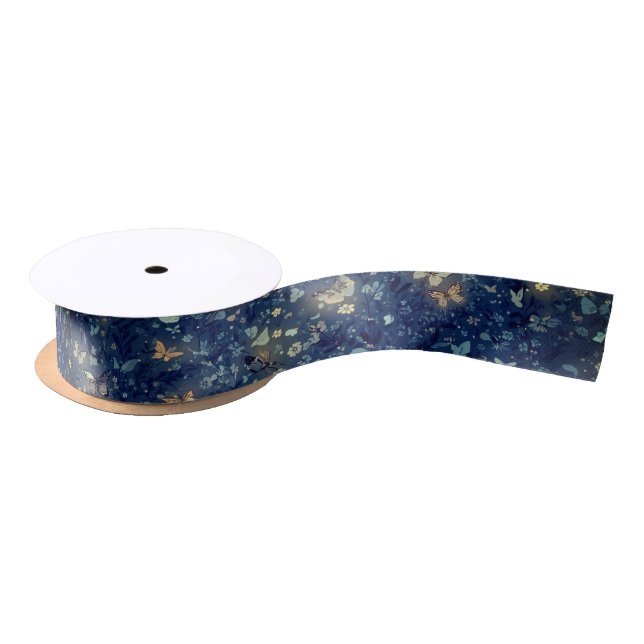 Lunar Glow Midnight Blue Satinband (Spule)