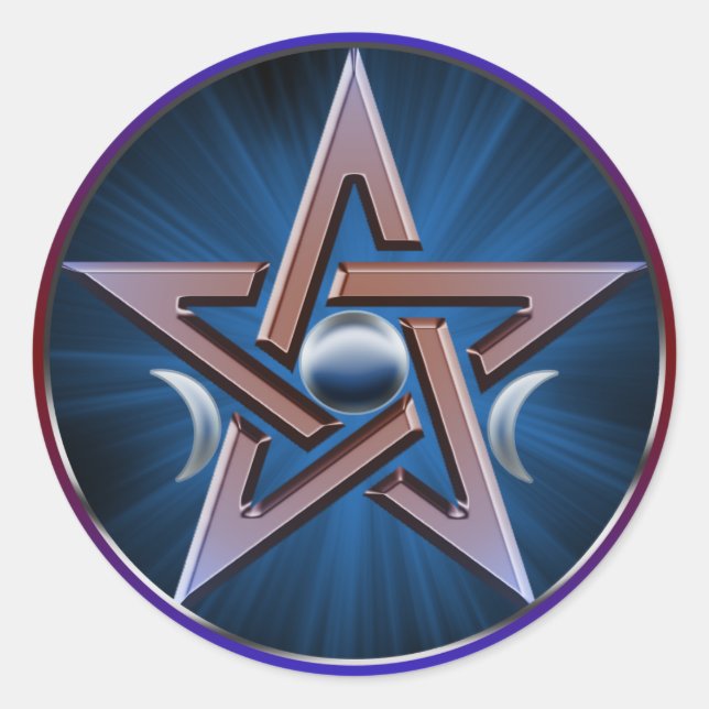 Lunar Goddess Pentagram Sticker (Vorderseite)