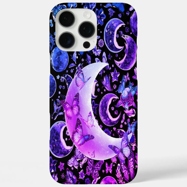 Lunar iPhone Black Case - Celestial Moon Design (Rückseite)