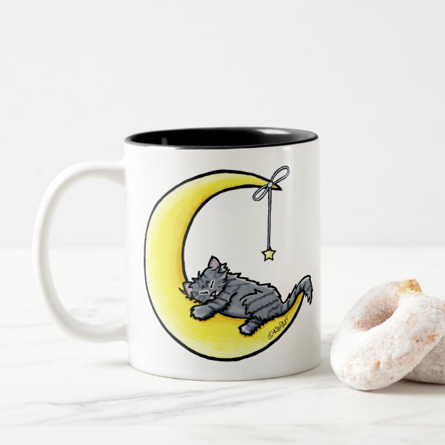 Lunar Liebe Tabby Cat Tasse (Mit Donut)