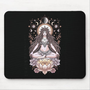 Lunar Lotus Meditation Priesterin Mondphasen Stern Mousepad