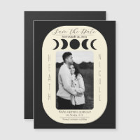 Lunar Luxe Black & Cream Moon Phase Save the Date