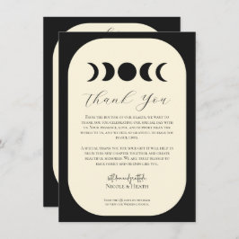 Lunar Luxe Black & Cream Moon Phase Wedding Einladung
