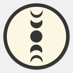 Lunar Luxe Schwarz & Creme Mondphase Hochzeit  Runder Aufkleber