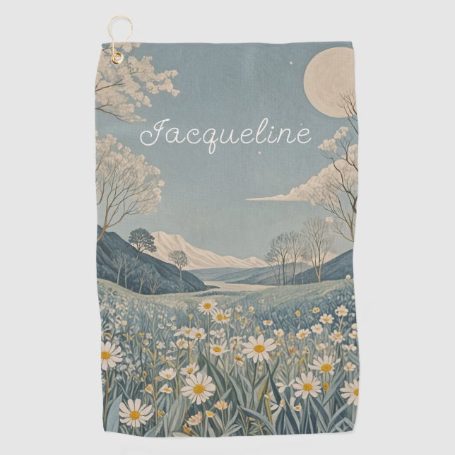 Lunar Meadow Personalisiert Golfhandtuch (Vorderseite)