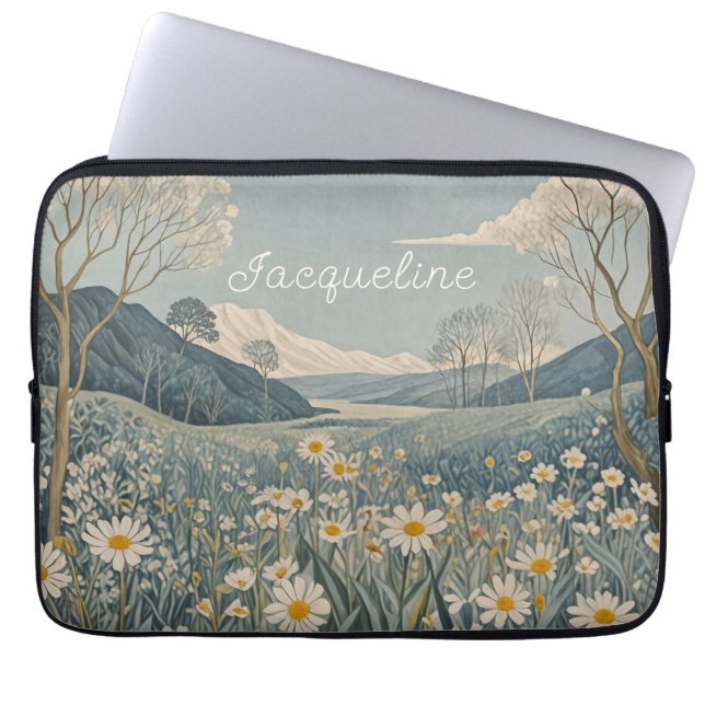 Lunar Meadow Personalisiert Laptopschutzhülle (Vorderseite)