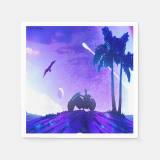 Lunar Mirage – Surreal Palestinian Digital Art Pap Serviette