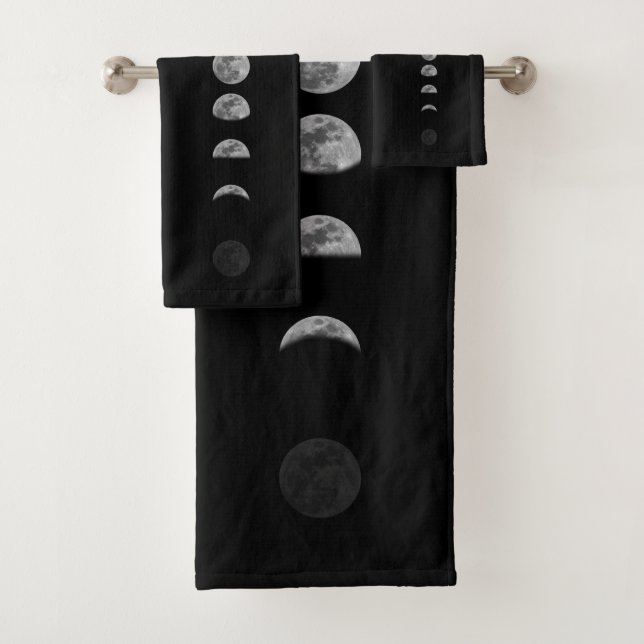 Lunar Moon Phases Celestial Badhandtuch Set (Insitu)