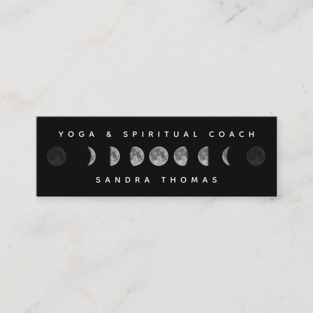 Lunar Moon Phases Celestial Yogi & Spirituelle Coa Mini Visitenkarte (Vorderseite)