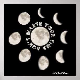 Lunar Moon Phases modern Poster