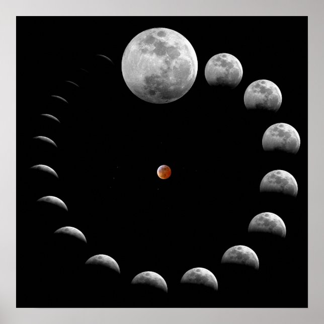 Lunar Moon Phases Poster (Vorne)