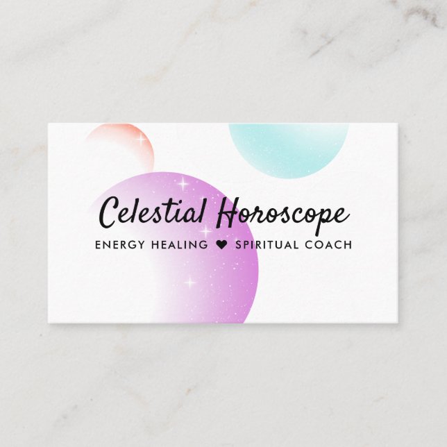 Lunar Moon Phases Reiki Practitioner Celestial Visitenkarte (Vorderseite)