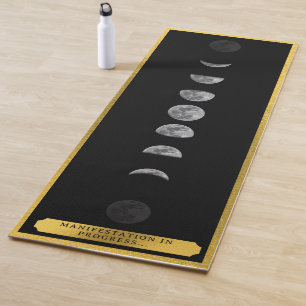 Lunar Moon Phases Studio Black Gold Instructor Yogamatte
