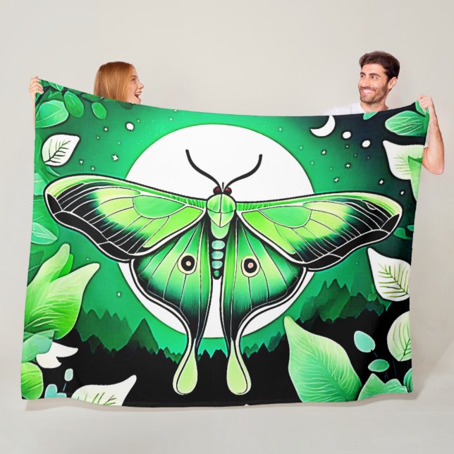 Lunar Moth Nacht Fleecedecke (Beispiel)