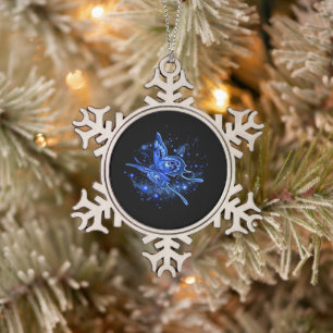 Lunar Moth Schneeflocken Zinn-Ornament