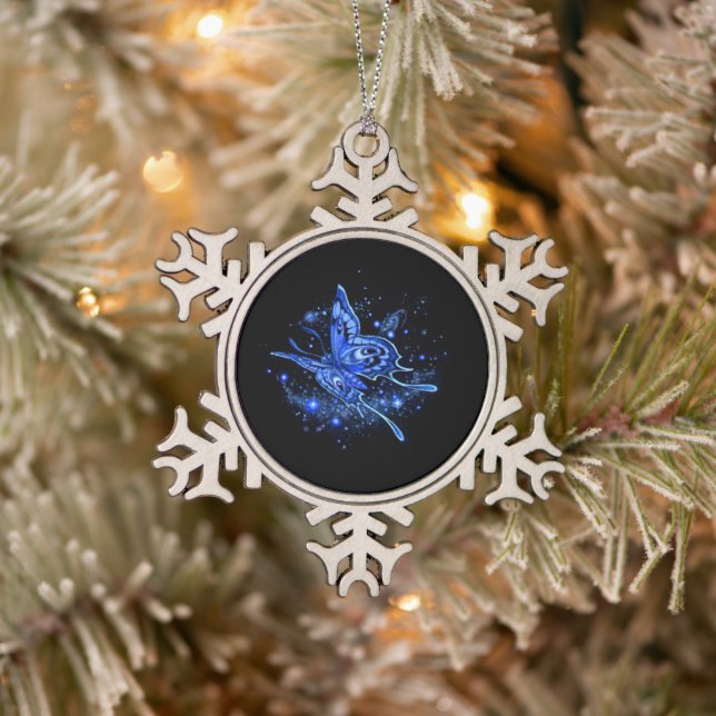 Lunar Moth Schneeflocken Zinn-Ornament (Baum)