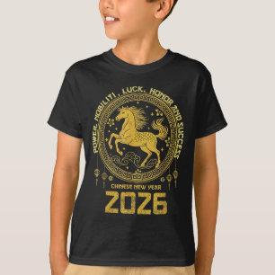 Lunar Neujahr 2026 Zodiak Pferd Kollektion T-Shirt