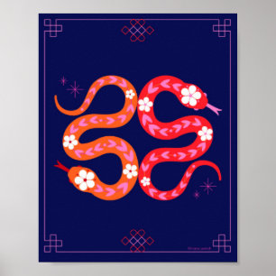 Lunar - Neujahr - Chinesisches Neujahr der Schlang Poster