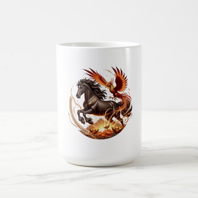 Lunar New Year Horse Phoenix Edition Rebirth Gift Kaffeetasse (Mittel)